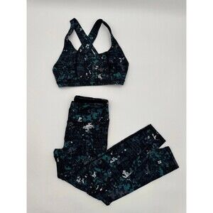 Sweaty Betty Circuit Workout Bra & Leggings Set Women's Small Black Camouflage